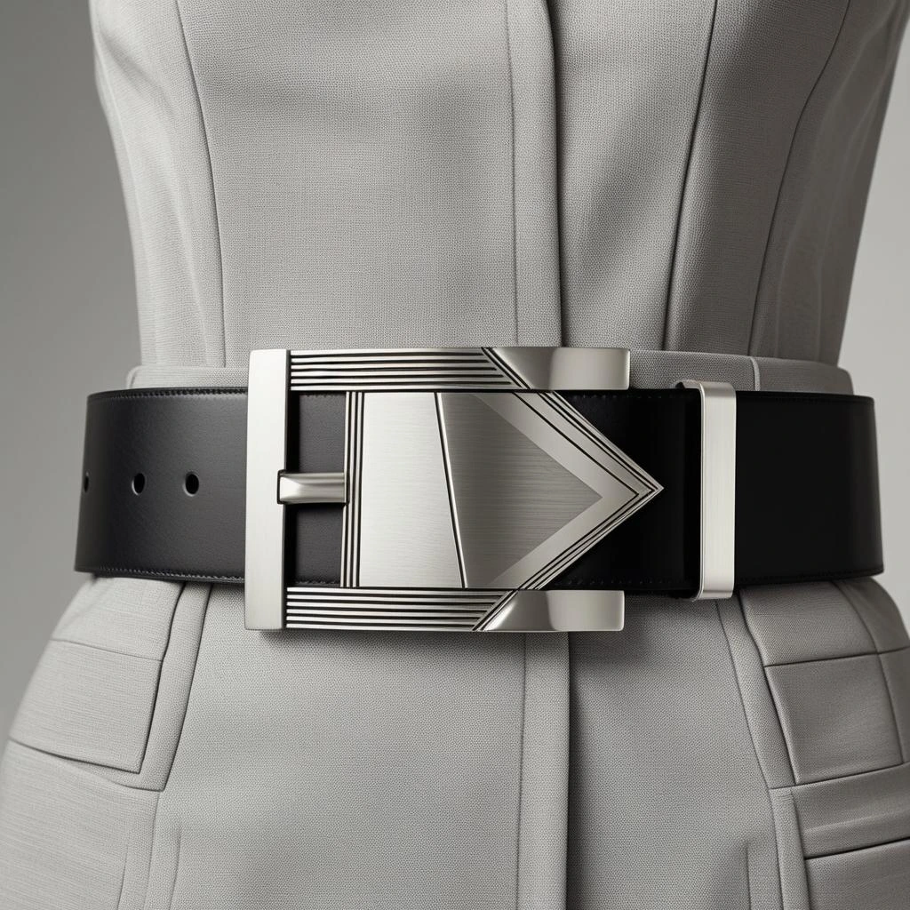 Close-up of a textured leather belt with a bold buckle, showing must-have accessories for men in 2025.