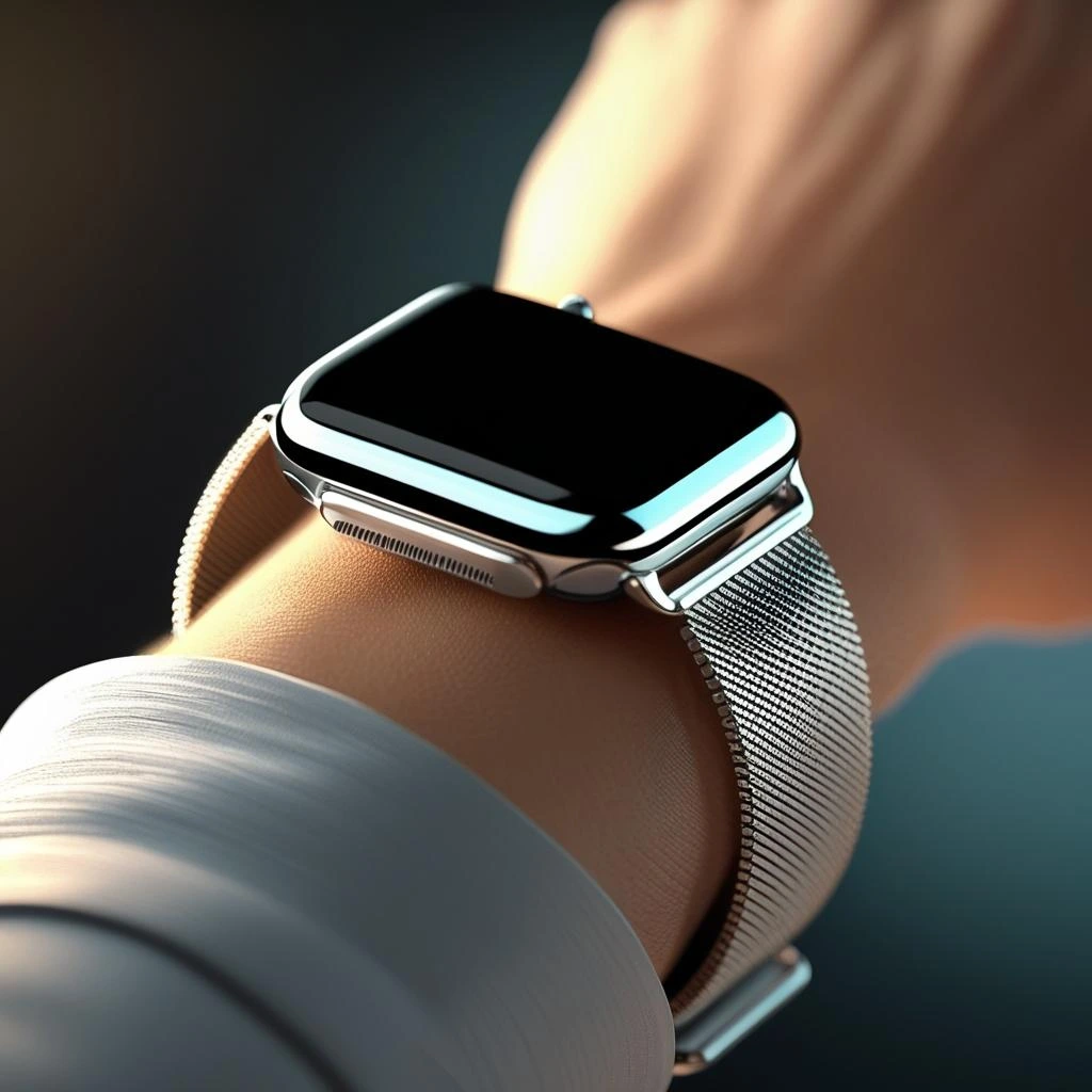 Close-up of a fashionable smartwatch on a man's wrist, part of the must-have accessories for men in 2025.
