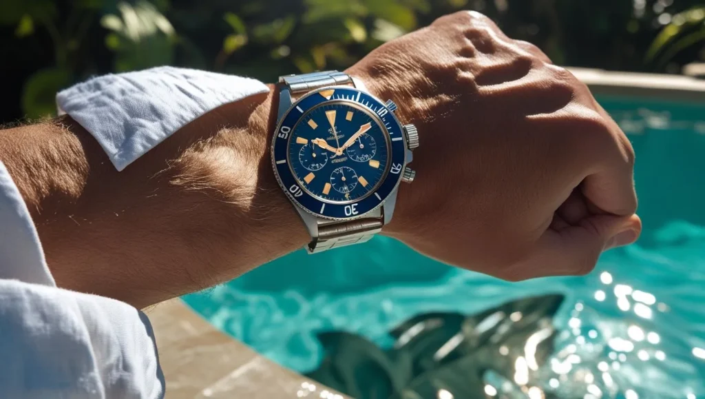 Luxury analog watches for men showcased in natural lighting

