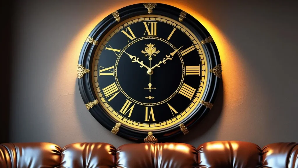 Wooden Scandinavian wall watch for gentleman room

