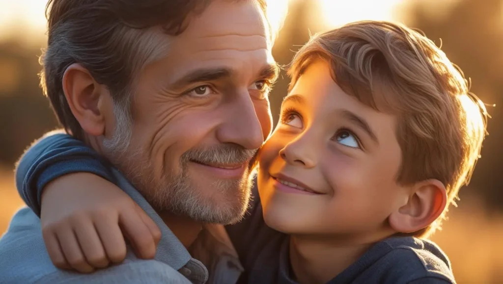 Happy father and son spending quality time, reflecting Why Some Men Age Like Fine Wine through love, connection, and legacy.

