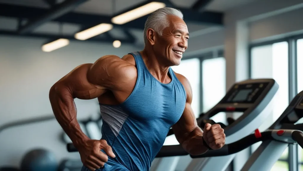 Fit older man working out, highlighting Why Some Men Age Like Fine Wine by maintaining health and physical strength.

